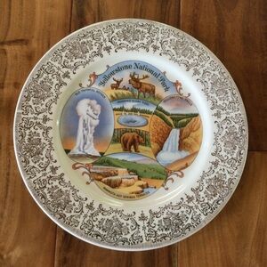 Vintage Yellowstone National Park Souvenir Plate by Enco